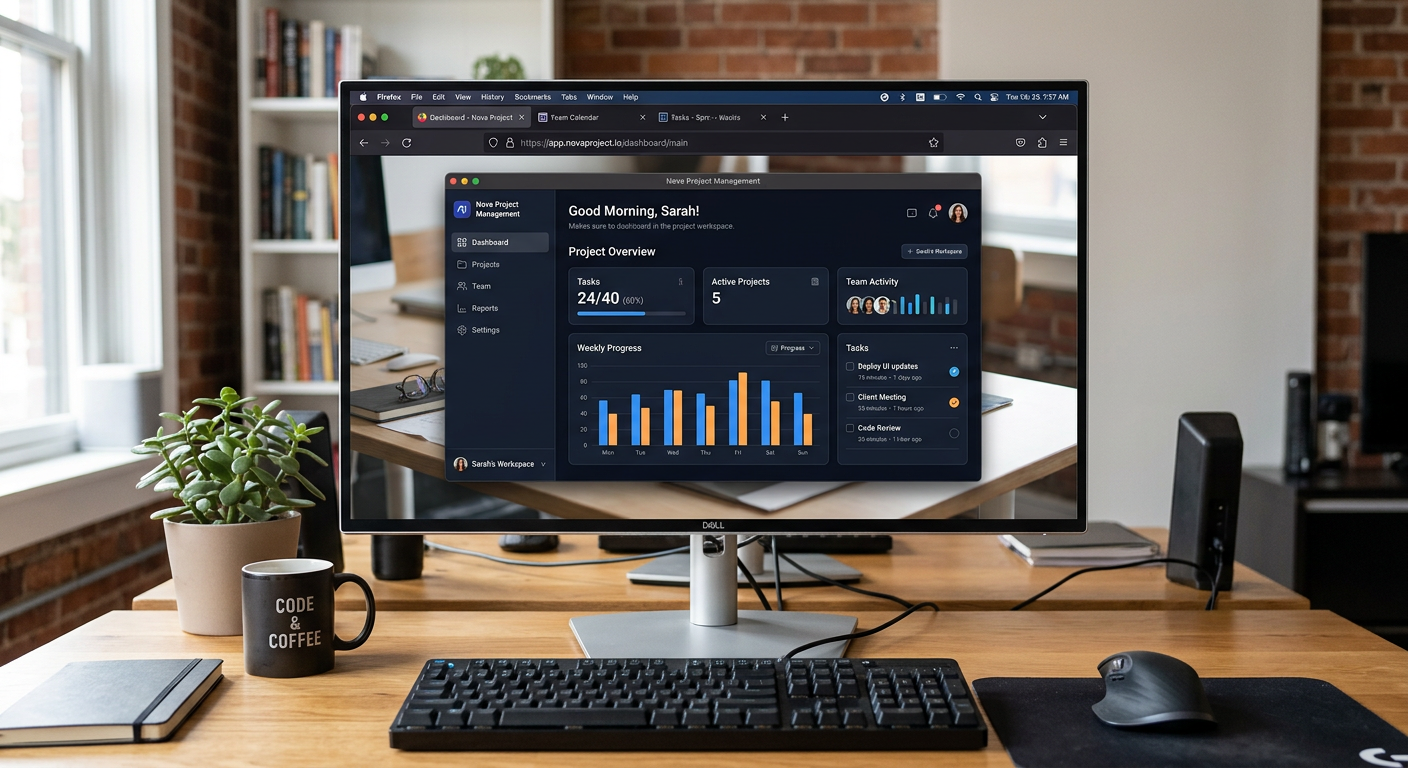 picture of a web application running on a desktop